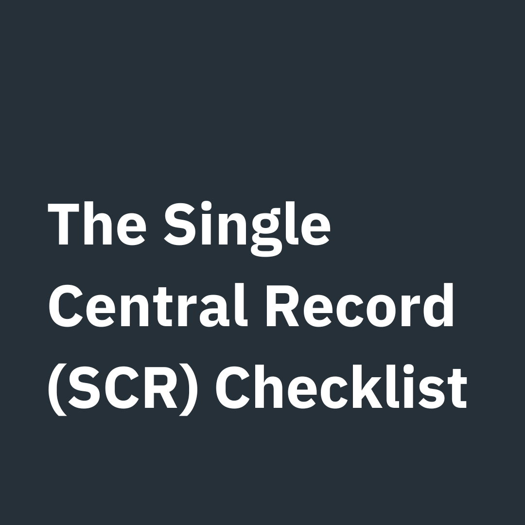 The Single Central Record (SCR) Checklist for Practice (September 2024)
