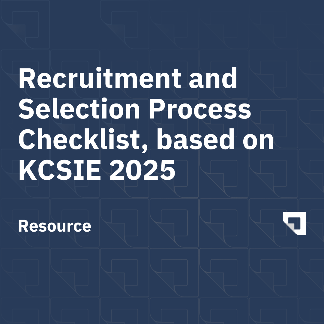 Recruitment and Selection Process Checklist, based on KCSIE 2025