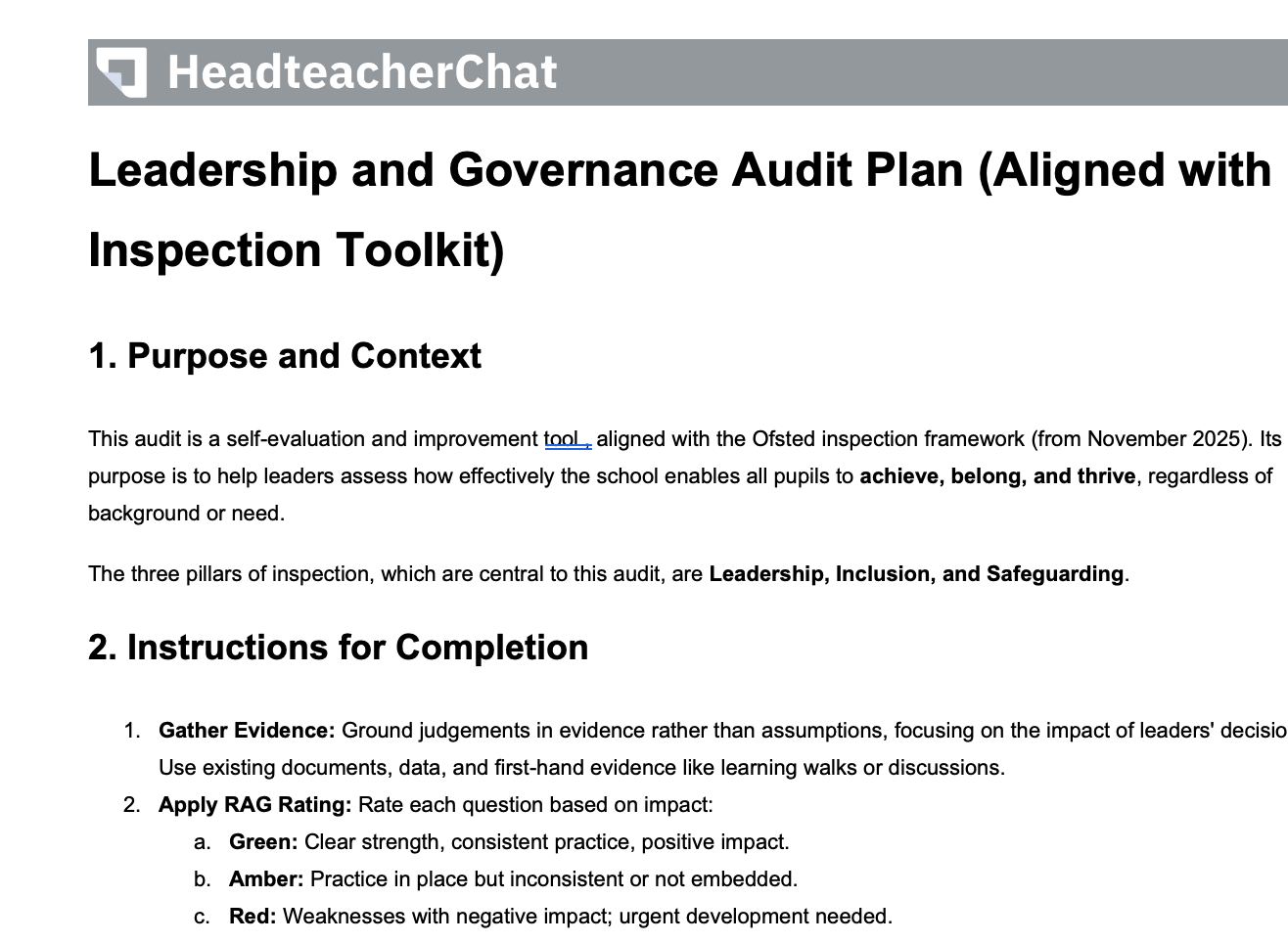 New Ofsted EIF 2025-2026 Ready: Comprehensive Leadership and Governance Audit