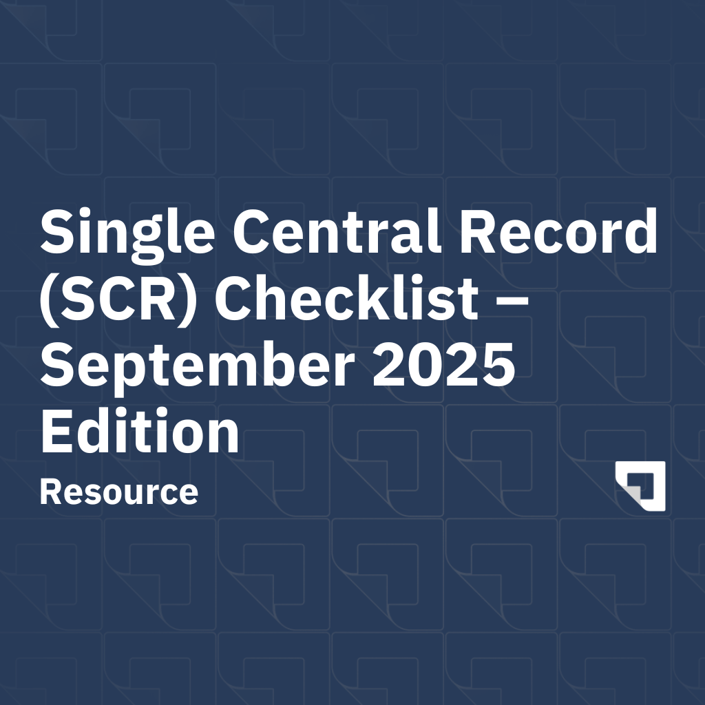 Single Central Record (SCR) Checklist – KCSIE Compliant (September 2025)