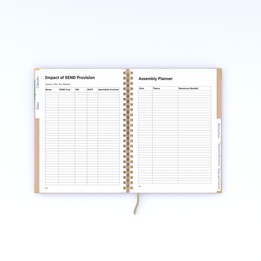 Headteacher Planner®  2026/27 - Meadow Design