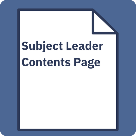 Subject Leader Contents Page