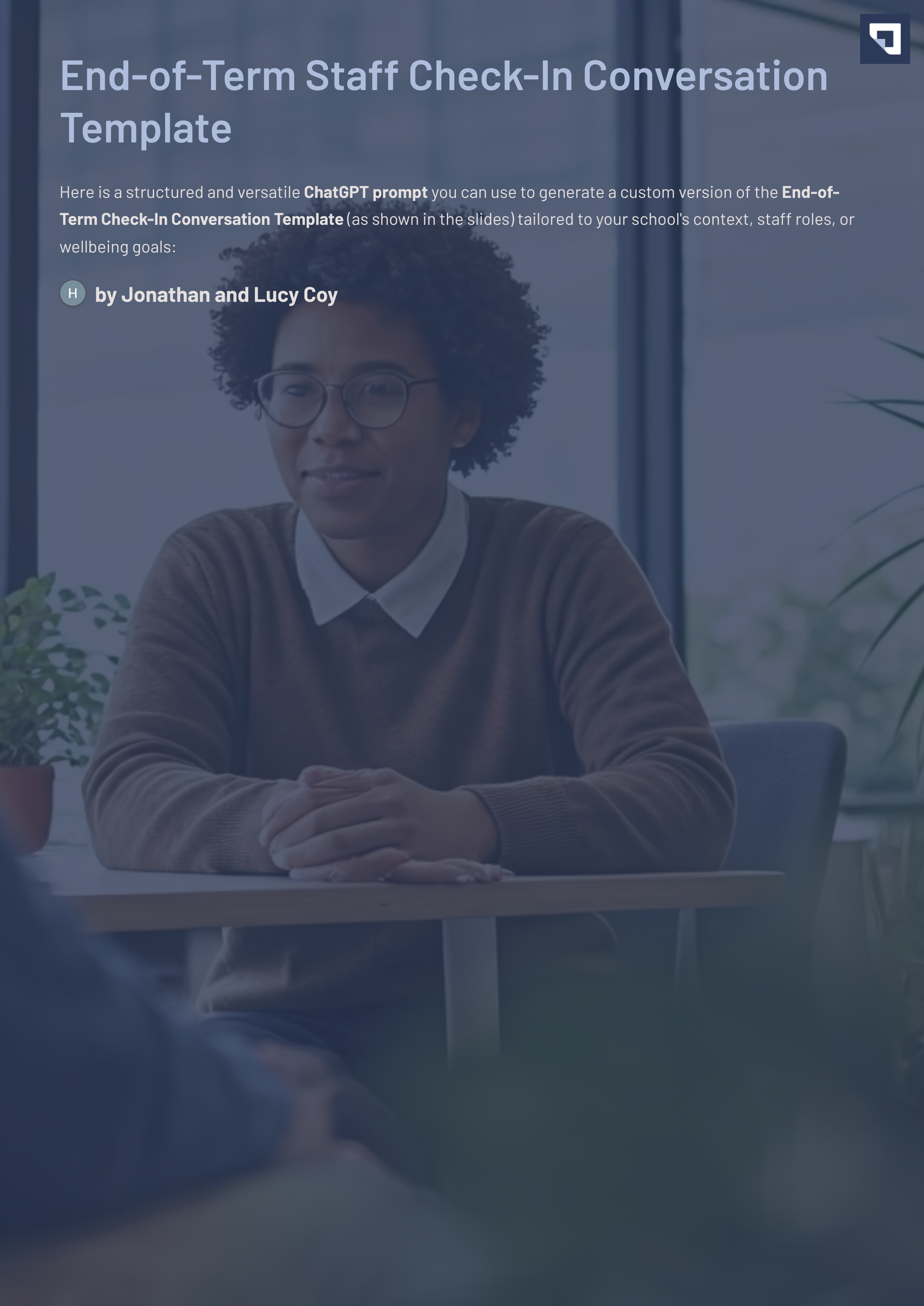 Prompt: End-of-Term Staff Check-In Conversation