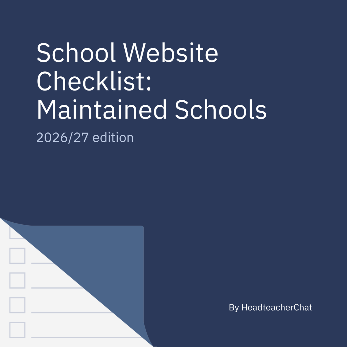 School Website Checklist for Maintained Schools 2026/27 cover