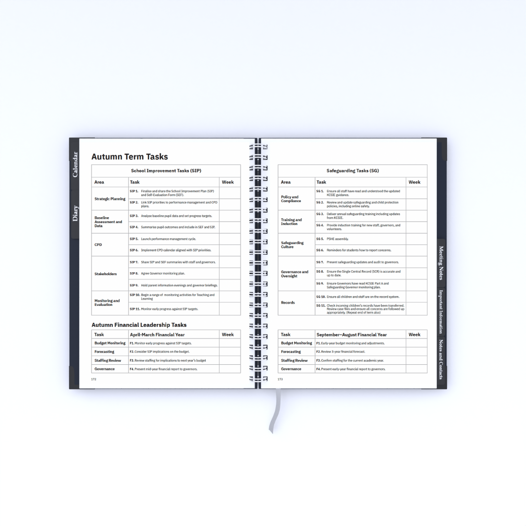 School Leader Planner 2026/27 - Contemporary Design