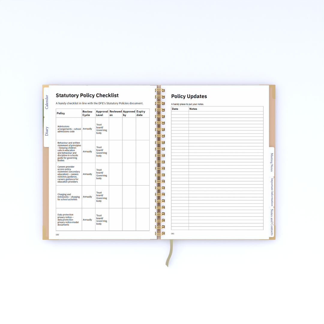 School Business Manager Planner 2026/27 - Meadow Design