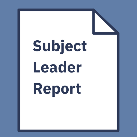 Subject Leader Report Template