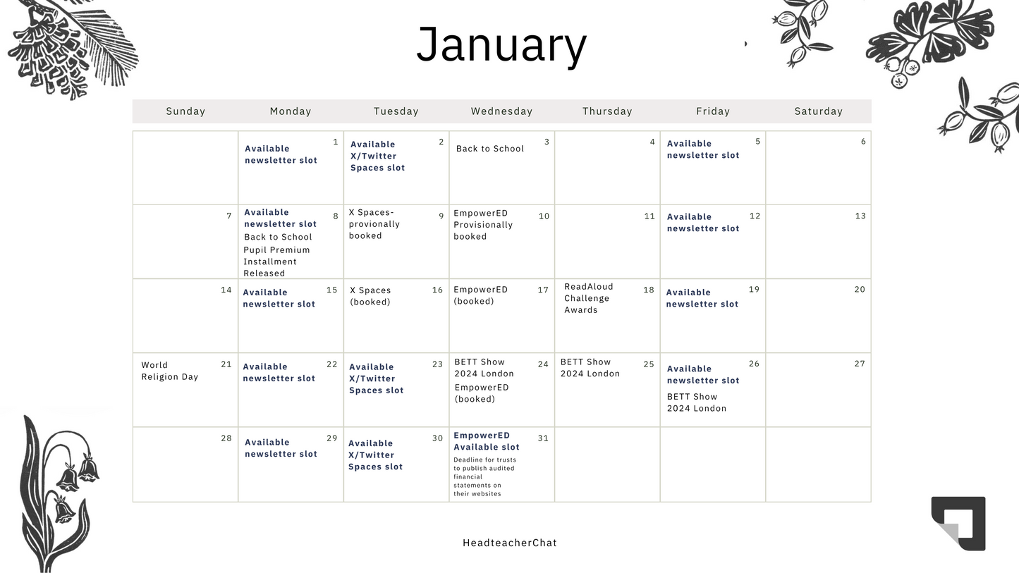 Marketing Planner January