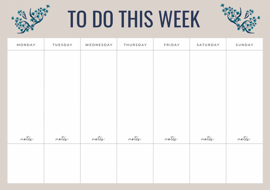 FREE 'Hazy Days' Weekly Planner