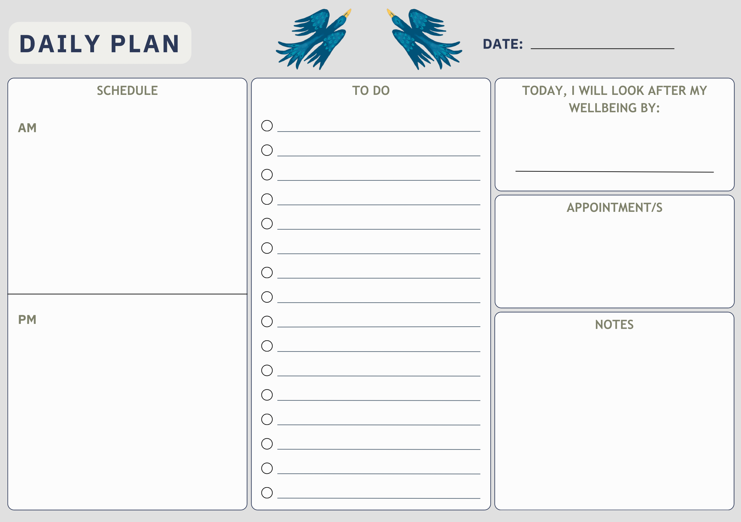 FREE Daily Plan Template