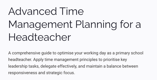 Time Management Prompts for Headteachers