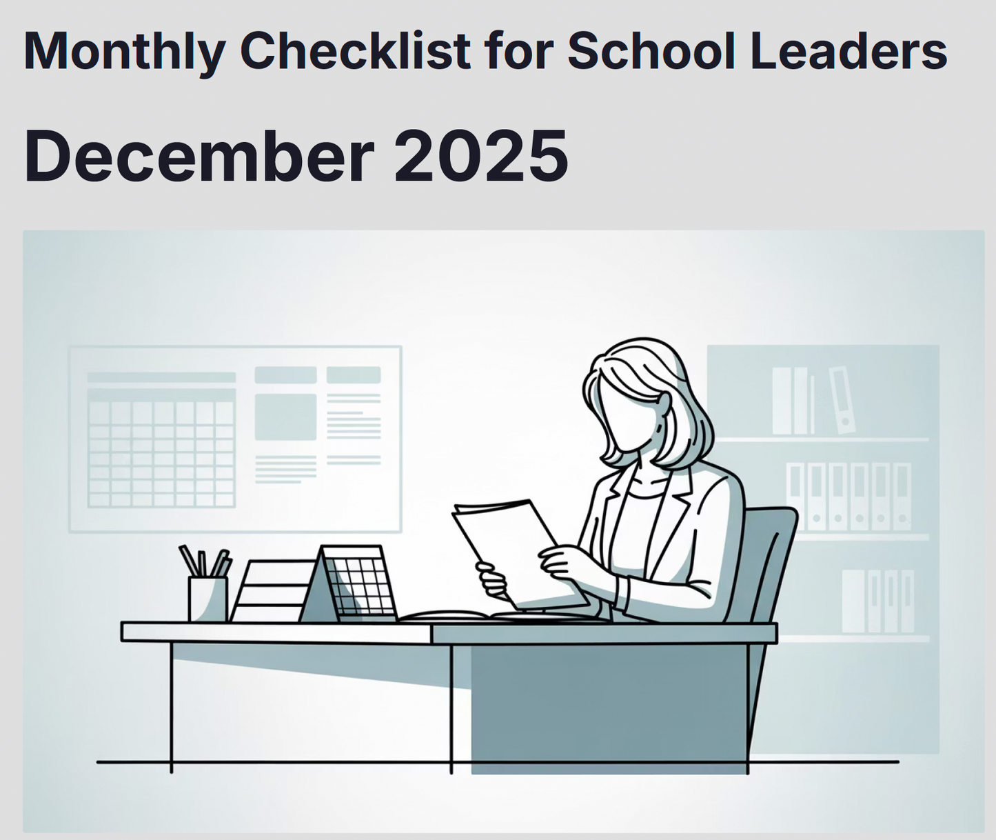 Monthly Checklist for School Leaders December 2025
