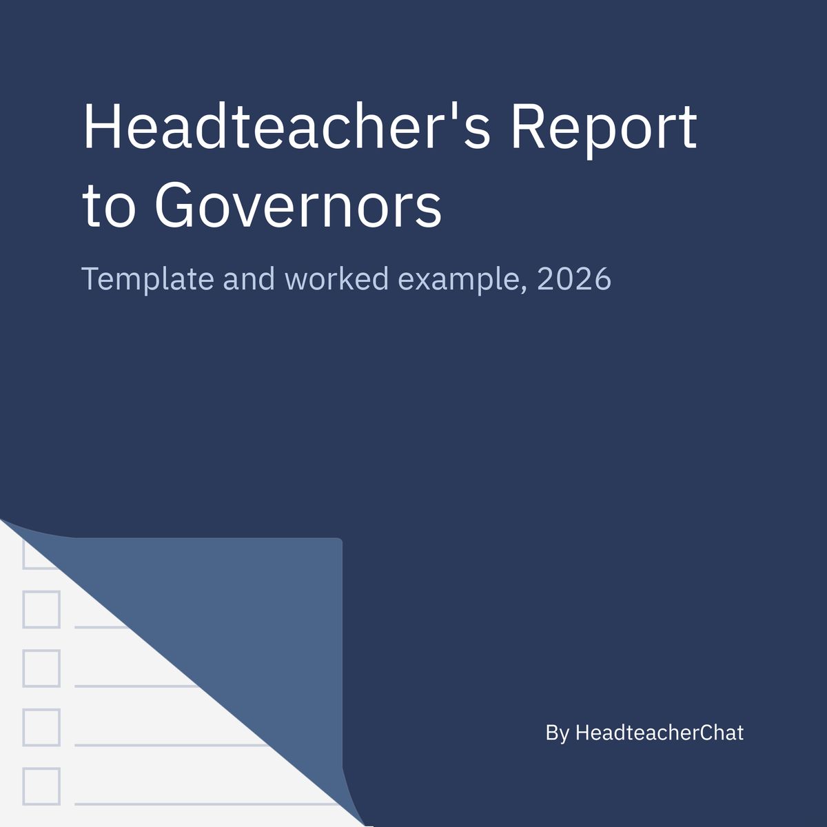 Headteacher's Report to Governors template cover