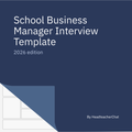 School Business Manager Interview Template, 2026 edition, by HeadteacherChat