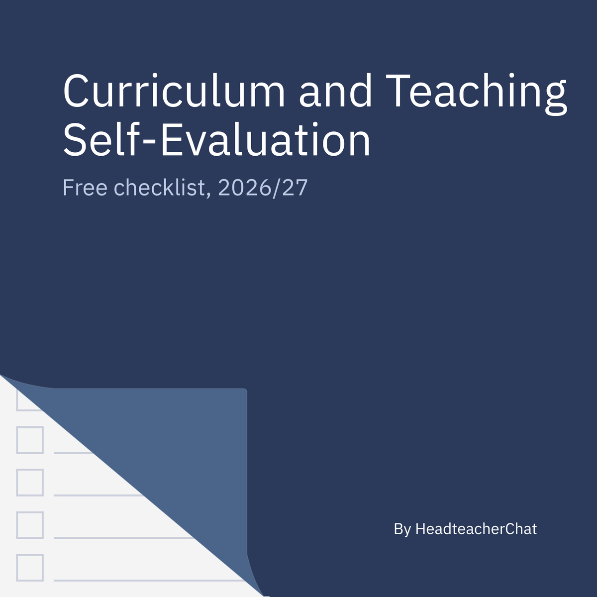 Free Curriculum and Teaching Self-Evaluation Checklist 2026/27